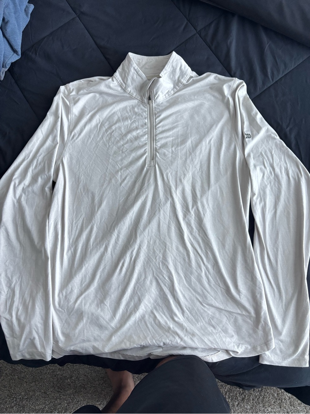 Men's All in Motion Beige Cream Quarter-Zip Athletic Top  | Men’s Size Large